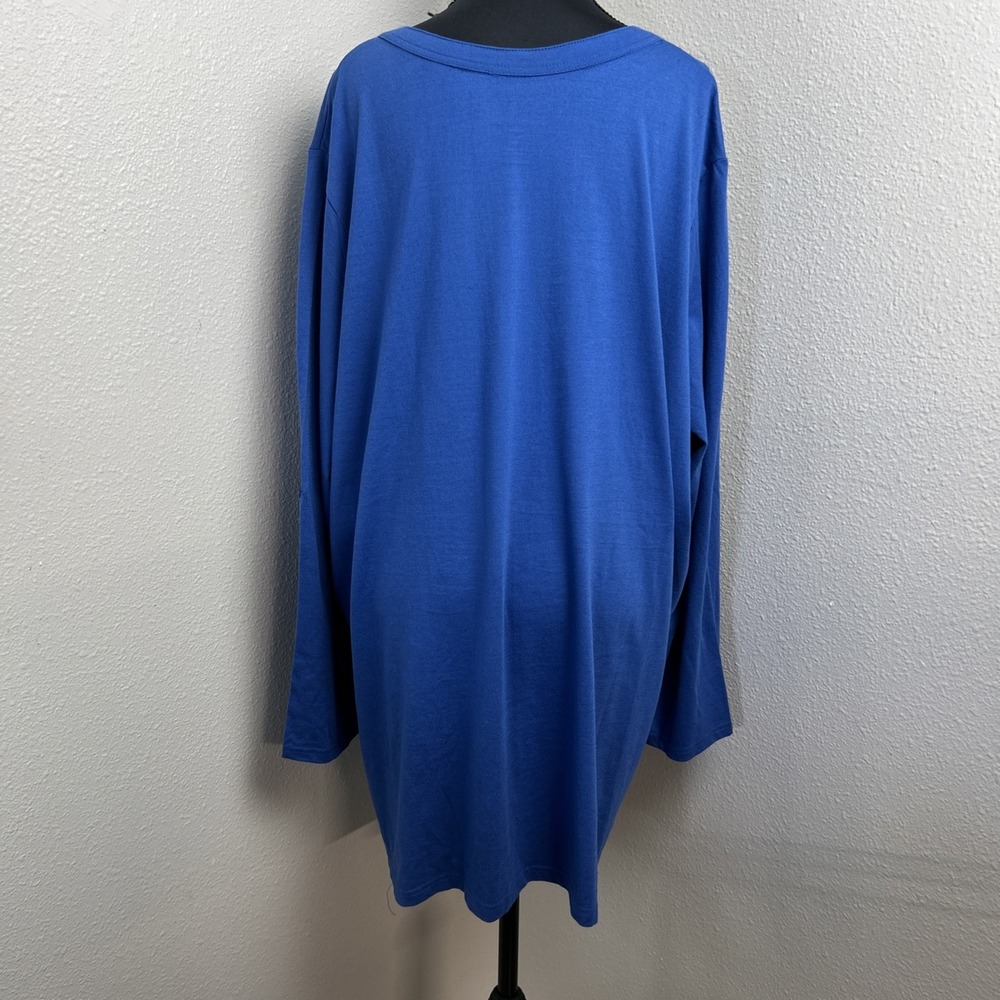 Woman Within Tunic Women's 2X Royal Blue 7 Day Layered Look Roll Tab Sleeve - Picture 2 of 5